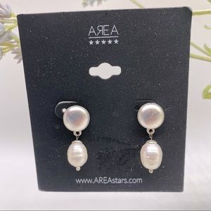 AREA Bloomingdales imitation pearls teardrop earrings NEW